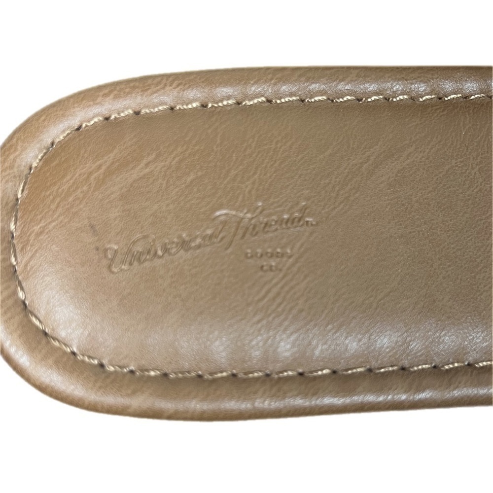 Universal Threads | Tan Vegan Leather Buckle Detail Sandals Slide - Picture 10 of 12